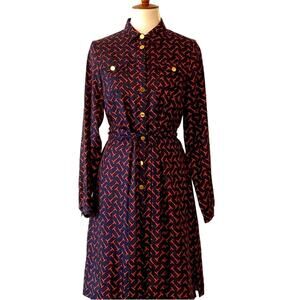 Elizabeth McKay 6 Dress Silk Fall Dress Long Sleeve 6 Classic Equestrian Preppy
